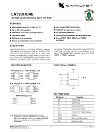Datasheet CAT93HC46S-1.8TE13 manufacturer Catalyst