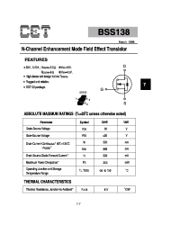 Datasheet BSS138 производства CET