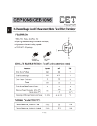 Datasheet CEB10N6 производства CET