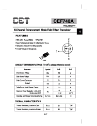 Datasheet CEF740A производства CET
