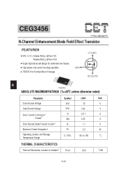 Datasheet CEG3456 производства CET