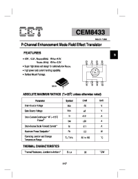 Datasheet CEM8433 производства CET