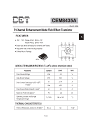 Datasheet CEM8435A производства CET