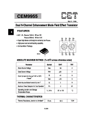 Datasheet CEM9955 производства CET