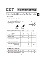 Datasheet CEP9926 производства CET