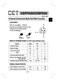 Datasheet CEPF630 производства CET