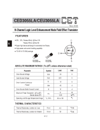 Datasheet CEU3055LA manufacturer CET