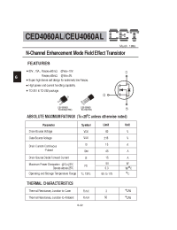 Datasheet CEU4060AL производства CET