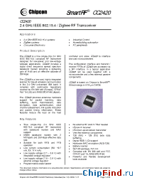 Datasheet CC2420/TR производства Chipcon