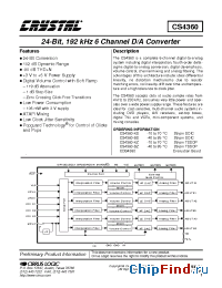 Datasheet CS4360-KS производства Cirrus