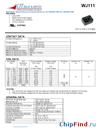 Datasheet WJ1111A100VDC45 производства CIT