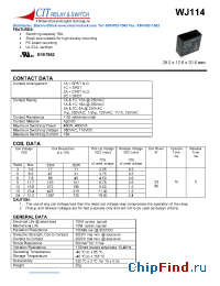 Datasheet WJ1141CS1015VDC3.5 производства CIT