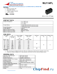 Datasheet WJ114FL1AS1224VDC5.0 производства CIT
