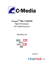 Datasheet CMI8788 производства C-Media