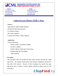 Datasheet CMDA30WW15D13L manufacturer CML