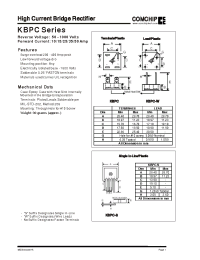 Datasheet KBPC35005-3510 производства Comchip