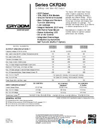 Datasheet CKRA2410E manufacturer Crydom