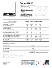 Datasheet H12D4890-10 manufacturer Crydom