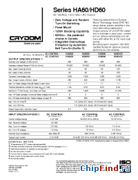 Datasheet HA60125 производства Crydom