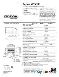 Datasheet MCX241 manufacturer Crydom