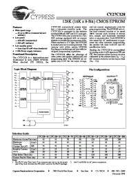 Datasheet CY27C128-120PC производства Cypress