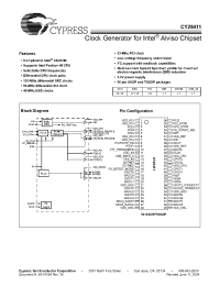 Datasheet CY28411OXCT производства Cypress