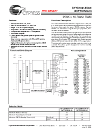 Datasheet GVT73256A16J-12LC производства Cypress