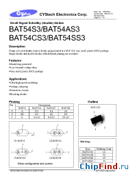 Datasheet BAT54S3 производства Cystech