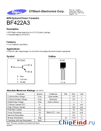 Datasheet BF422A3 производства Cystech