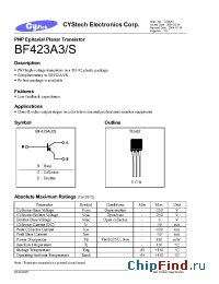 Datasheet BF423A3S производства Cystech