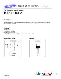 Datasheet BTA1210E3 производства Cystech