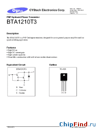 Datasheet BTA1210T3 производства Cystech