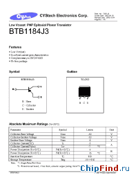 Datasheet BTB1184J3 производства Cystech