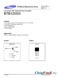 Datasheet BTB1205I3 производства Cystech