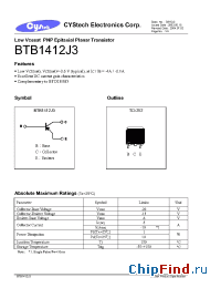 Datasheet BTB1412J3 производства Cystech