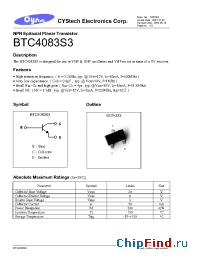 Datasheet BTC4083S3 производства Cystech