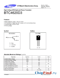 Datasheet BTC4620D3 производства Cystech