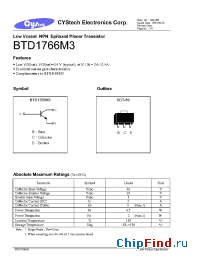 Datasheet BTD1766M3 производства Cystech