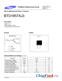 Datasheet BTD1857AJ3 производства Cystech
