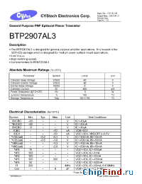 Datasheet BTP2907AL3 производства Cystech
