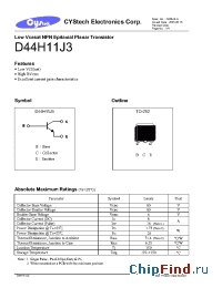 Datasheet D44H11J3 manufacturer Cystech