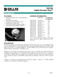 Datasheet DS9104-105 manufacturer Dallas