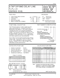 Datasheet 1516A-20-3.0B manufacturer Data Delay