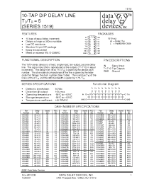 Datasheet 1519-xxz manufacturer Data Delay