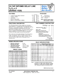 Datasheet 1520A-10-3.0C manufacturer Data Delay