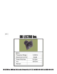 Datasheet BST-3 производства DB Lectro