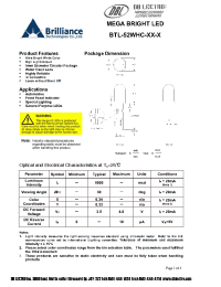 Datasheet BTL-52WHC-XX-U manufacturer DB Lectro