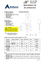 Datasheet BTL-54YECS-Y2-L manufacturer DB Lectro