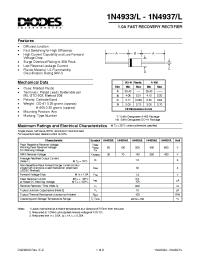 Datasheet 1N4934 manufacturer Diodes