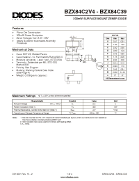 Datasheet BZX84C6V2 производства Diodes